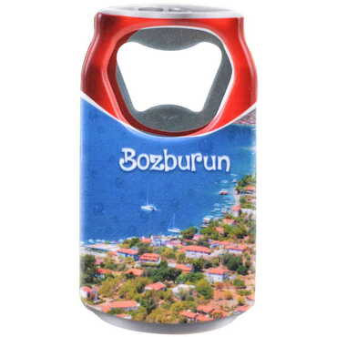 Bozburun Themed Customised UV Printed Coca Cola Bottle Shape Plastic Base Bottle Opener 43x80 mm - Thumbnail