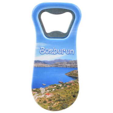 Bozburun Themed Customised Uv Printed Plastic Base Plastic Base Bottle Opener 95x43 mm - Thumbnail