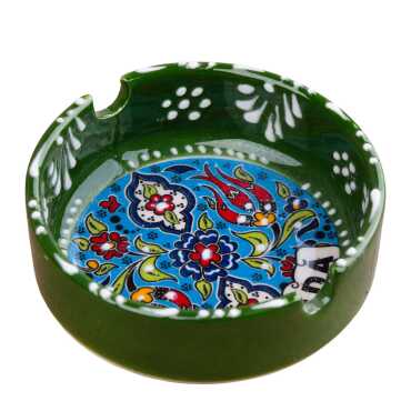 Bozcaada Temalı Çini Küçük Klasik Özel Kabartma Küllük - 6