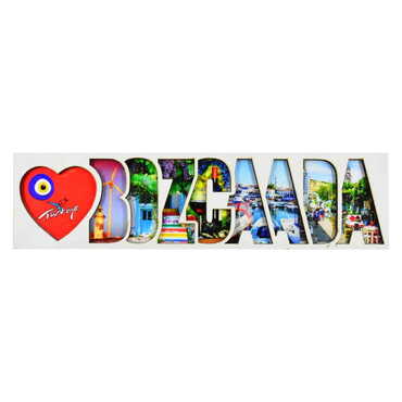 Bozcaada Themed Wooden Customised City Name Letter Souvenir Fridge Magnet - Thumbnail