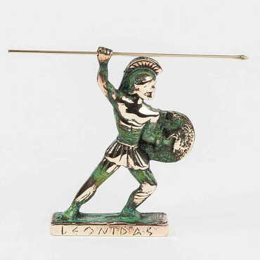 Myros - Bronz Metal Heykel Mızraklı 210,5x12 cm