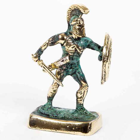 Bronz Metal Heykel Sparta Askeri 12x8 cm
