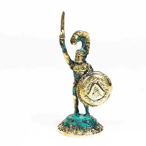 Bronz Metal Heykel Sparta Askeri 15x6 cm