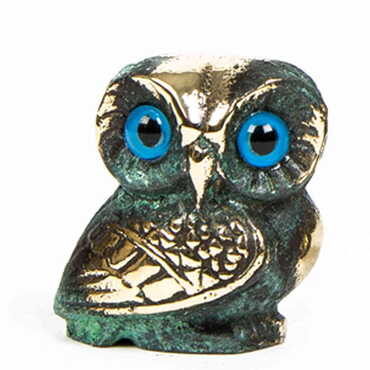 Myros - Bronz Tombul Sevimli Baykuş Biblo 4x3,5 cm
