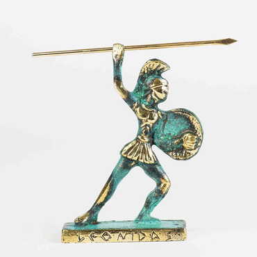 Myros - Bronze Armed with a Lance Figurine 11,5X12 Cm