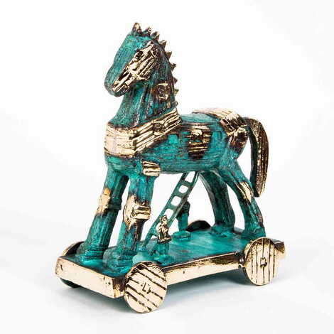 Bronze The Trojan Horse Figurine 22 Cm