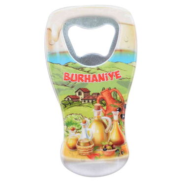 Burhaniye Themed Customised UV Printed Beer Glass Shape Plastic Base Bottle Opener 52x97 mm - 5