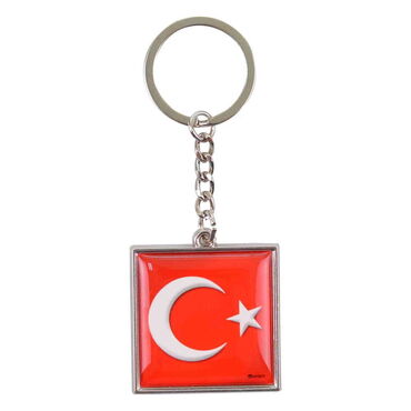 Toptan Burhaniye Temalı Myros Metal Kare Anahtarlık 36x95 mm - Thumbnail