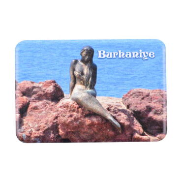 Burhaniye Themed Customised UV Printed Plastic Base Rectangle Fridge Magnet 80x50 mm - 2