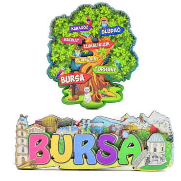 Bursa Themed Wooden Customised 2D Souvenir Fridge Magnet - 3