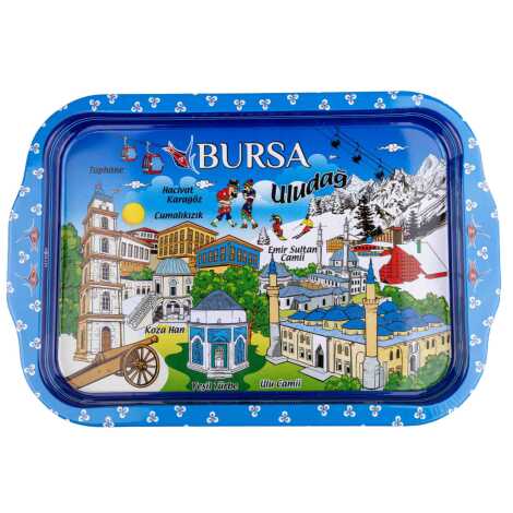 Bursa Temalı Çift Yön Baskılı Tepsi 23*30 Cm - 2