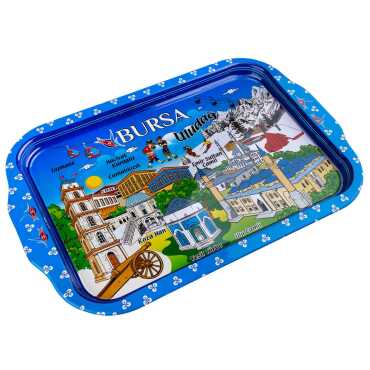 Bursa Temalı  Çift Yön Baskılı Tepsi 23*30 Cm - Standart - 4