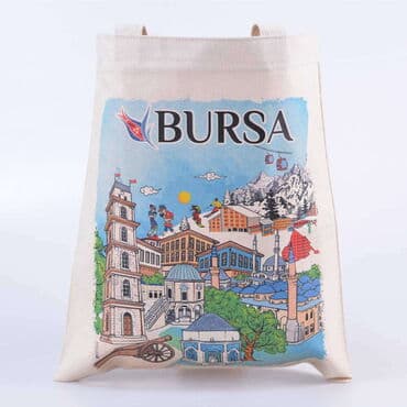 Bursa Themed Digital Printed Kanvas Bag 35x40 cm - 01
