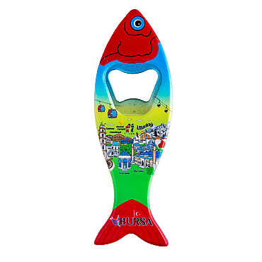 Bursa Temalı Myros Balık Açacak Magnet 42x130 mm - Myros