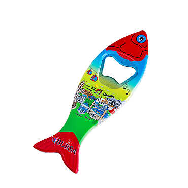 Bursa Temalı Myros Balık Açacak Magnet 42x130 mm - 5