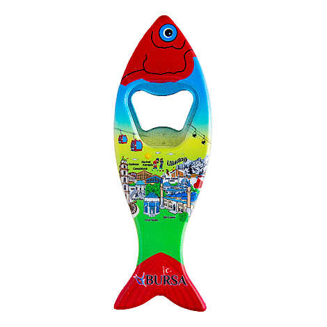Bursa Temalı Myros Balık Açacak Magnet 42x130 mm - 3