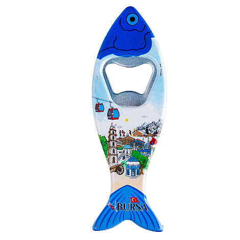 Bursa Temalı Myros Balık Açacak Magnet 42x130 mm - 4