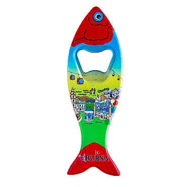Bursa Temalı Myros Balık Açacak Magnet 42x130 mm