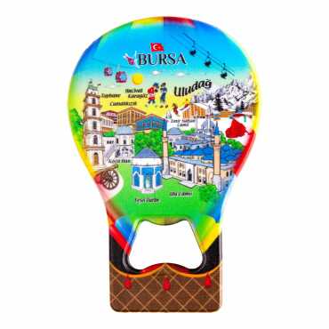 Bursa Temalı Myros Metal Balon Açacak Magnet T 102x73 mm - Myros