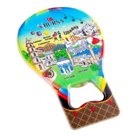 Bursa Temalı Myros Metal Balon Açacak Magnet T 102x73 mm - 2