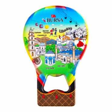 Bursa Temalı Myros Metal Balon Açacak Magnet T 102x73 mm