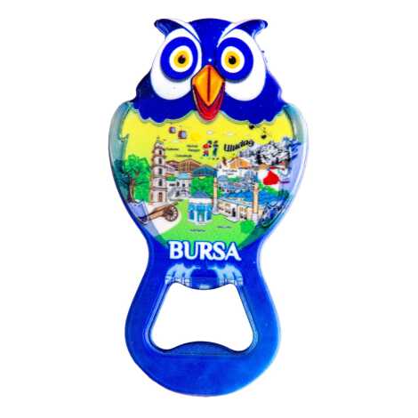 Bursa Temalı Myros Metal Baykuş Açacak Magnet 88x47 mm - 1