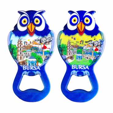 Bursa Temalı Myros Metal Baykuş Açacak Magnet 88x47 mm - 2