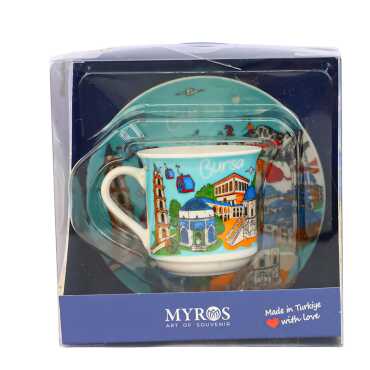 Bursa Themed Single Porcelain Coffee Cup - 4