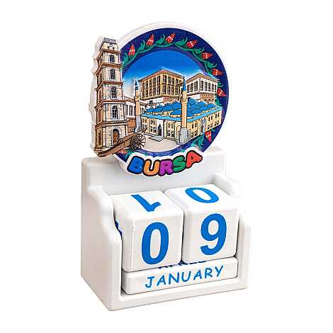 Bursa Temalı UV BASKILI POLYESTER MASA TAKVİMİ - 5