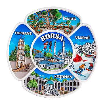 Bursa Temalı Uv Baskılı Polyester Tabak 15 Cm - Myros