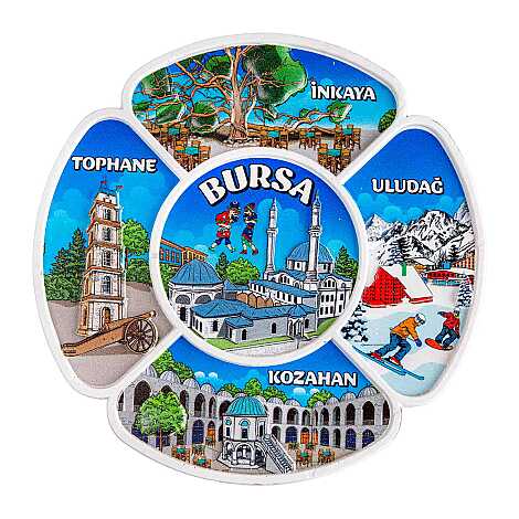 Bursa Temalı Uv Baskılı Polyester Tabak 15 Cm - 1
