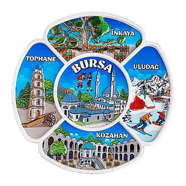 Bursa Temalı Uv Baskılı Polyester Tabak 15 Cm
