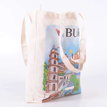 Bursa Themed Digital Printed Tote Bag 35x40 cm - Thumbnail