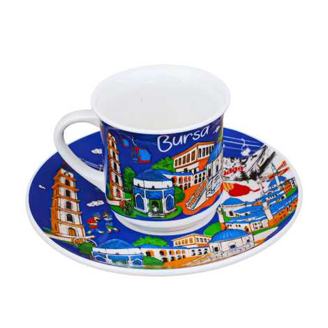 Bursa Themed Porcelain Dual Coffee Set - 1