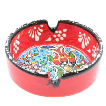 Bursa Themed Turkish Ceramic Special Relief Ashtray Small Size - Thumbnail