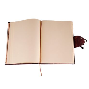 Butterfly Themed Large Leather Notebook - Thumbnail