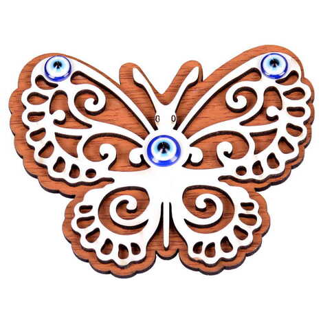 Butterfly Themed Wooden Engraved Souvenir Fridge Magnet