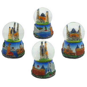 Myros - Istanbul Themed Polyester Snow Globe 65 mm