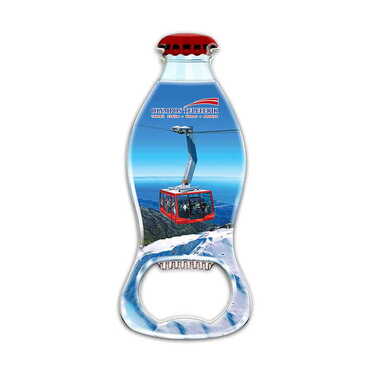 Cable Card Themed Coke Bottle Shaped Metal Magnetic Bottle Opener 120x41 mm - Thumbnail