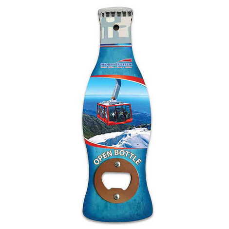 Cable Card Themed Coke Bottle Shaped Printed MDF Wooden Bottle Opener 200x66 mm - 1