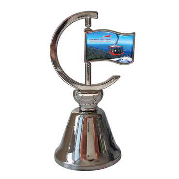 Myros - Cable Card Themed Collectible Souvenir Double Face Metal Spinner Flag Bell 44x96 mm