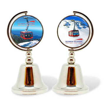 Myros - Cable Card Themed Collectible Souvenir Metal Bell 44x90 mm