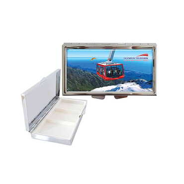 Cable Card Themed Customised Metal Epoxy Rectangular Pill Box 84x45x13 mm - Myros