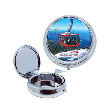 Cable Card Themed Customised Metal Epoxy Travel Pocket Ashtray 50x15 mm - Myros