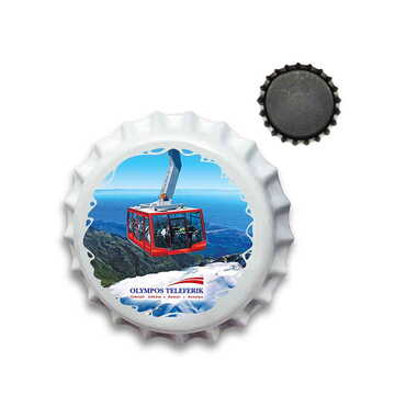 Cable Card Themed Customised UV Printed Metal Crown Cap Shaped Fridge Magnet 30 mm - Myros