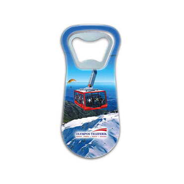 Myros - Cable Card Themed Customised Uv Printed Plastic Base Plastic Base Bottle Opener 95x43 mm