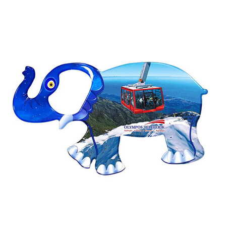 Cable Card Themed Elephant Shaped Metal Magnetic Bottle Opener 98x61 mm - 1