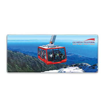 Myros - Cable Card Themed Epoxy Dome Panaromic Souvenir Fridge Magnet 120x50 cm