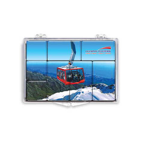 Cable Card Themed Epoxy Dome Souvenir Fridge Magnet Set of 8 pcs - 1