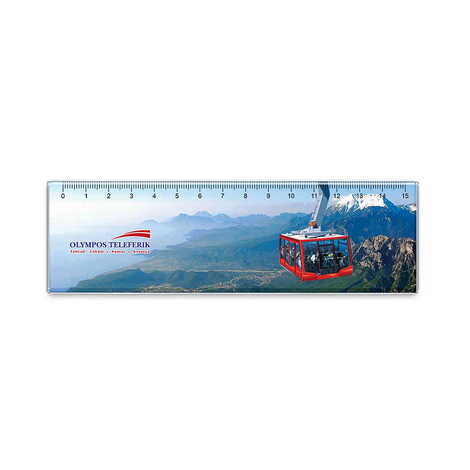 Cable Card Themed Epoxy Dome Souvenir Magnetic Ruler Magnet 165x50 mm